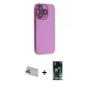 ieg™ iPhone 13 Pro Max Kılıf Siluet Minimal Özel Seri - Şeffaf 360 Full Body Arka Koruyucu + Rainbow Kamera Lens Koruma Cam - BZ