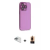 ieg™ iPhone 13 Pro Max Kılıf Siluet Minimal Özel Seri - Şeffaf Maxco Cam Ekran Koruyucu + Pers Alüminyum Kamera Lens - SABE
