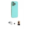 ieg™ iPhone 13 Pro Max Kılıf Siluet Minimal Özel Seri - Şeffaf Maxco Cam Ekran Koruyucu + Pers Alüminyum Kamera Lens - SABE
