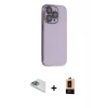 ieg™ iPhone 13 Pro Max Kılıf Siluet Minimal Özel Seri - Şeffaf Maxco Cam Ekran Koruyucu + Pers Alüminyum Kamera Lens - SABE