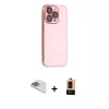 ieg™ iPhone 13 Pro Max Kılıf Siluet Minimal Özel Seri - Şeffaf Maxco Cam Ekran Koruyucu + Pers Alüminyum Kamera Lens - SABE