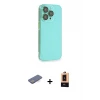 ieg™ iPhone 13 Pro Max Kılıf Siluet Minimal Özel Seri - Şeffaf Maxco Cam Ekran Koruyucu + Renkli Kamera Lens Koruma Cam - MI