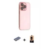 ieg™ iPhone 13 Pro Max Kılıf Siluet Minimal Özel Seri - Şeffaf Maxco Cam Ekran Koruyucu + Renkli Kamera Lens Koruma Cam - MI