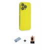 ieg™ iPhone 13 Pro Max Kılıf Siluet Minimal Özel Seri - Şeffaf Maxco Cam Ekran Koruyucu + Shine Kamera Lens Koruma Cam - MI