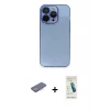 ieg™ iPhone 13 Pro Max Kılıf Siluet Minimal Özel Seri - Şeffaf Pasifik Cam Ekran Koruyucu + Renkli Kamera Lens Koruma Cam - PE