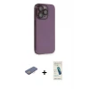 ieg™ iPhone 13 Pro Max Kılıf Siluet Minimal Özel Seri - Şeffaf Pasifik Cam Ekran Koruyucu + Renkli Kamera Lens Koruma Cam - PE