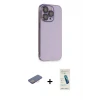 ieg™ iPhone 13 Pro Max Kılıf Siluet Minimal Özel Seri - Şeffaf Pasifik Cam Ekran Koruyucu + Renkli Kamera Lens Koruma Cam - PE