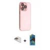 ieg™ iPhone 13 Pro Max Kılıf Siluet Minimal Özel Seri - Siyah 18D Cam Ekran Koruyucu + Pers Alüminyum Kamera Lens - GD