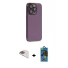 ieg™ iPhone 13 Pro Max Kılıf Siluet Minimal Özel Seri - Siyah 18D Cam Ekran Koruyucu + Pers Alüminyum Kamera Lens - GD