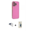 ieg™ iPhone 13 Pro Max Kılıf Siluet Minimal Özel Seri - Siyah 6D Mat Seramik Hayalet Nano Ekran Koruyucu + Pers Alüminyum Kamera Lens - LT