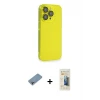 ieg™ iPhone 13 Pro Max Kılıf Siluet Minimal Özel Seri - Siyah 6D Mat Seramik Hayalet Nano Ekran Koruyucu + Shine Kamera Lens Koruma Cam - GI