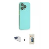 ieg™ iPhone 13 Pro Max Kılıf Siluet Minimal Özel Seri - Siyah 6D Mat Seramik Hayalet Nano Ekran Koruyucu + Pers Alüminyum Kamera Lens - LT