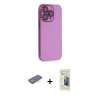 ieg™ iPhone 13 Pro Max Kılıf Siluet Minimal Özel Seri - Siyah 6D Mat Seramik Hayalet Nano Ekran Koruyucu + Renkli Kamera Lens Koruma Cam - TU