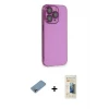 ieg™ iPhone 13 Pro Max Kılıf Siluet Minimal Özel Seri - Siyah 6D Mat Seramik Hayalet Nano Ekran Koruyucu + Shine Kamera Lens Koruma Cam - GI