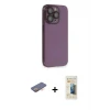 ieg™ iPhone 13 Pro Max Kılıf Siluet Minimal Özel Seri - Siyah 6D Mat Seramik Hayalet Nano Ekran Koruyucu + Renkli Kamera Lens Koruma Cam - TU