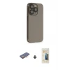 ieg™ iPhone 13 Pro Max Kılıf Siluet Minimal Özel Seri - Siyah 6D Mat Seramik Hayalet Nano Ekran Koruyucu + Renkli Kamera Lens Koruma Cam - TU