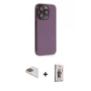 ieg™ iPhone 13 Pro Max Kılıf Siluet Minimal Özel Seri - Siyah Bilvis 3D Cam Ekran Koruyucu + Pers Alüminyum Kamera Lens - GD