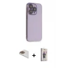ieg™ iPhone 13 Pro Max Kılıf Siluet Minimal Özel Seri - Siyah Bilvis 3D Cam Ekran Koruyucu + Pers Alüminyum Kamera Lens - GD