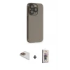 ieg™ iPhone 13 Pro Max Kılıf Siluet Minimal Özel Seri - Siyah Bilvis 3D Cam Ekran Koruyucu + Pers Alüminyum Kamera Lens - GD