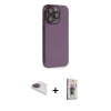 ieg™ iPhone 13 Pro Max Kılıf Siluet Minimal Özel Seri - Siyah Bilvis 3D Cam Ekran Koruyucu + Pers Alüminyum Kamera Lens - GI