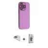ieg™ iPhone 13 Pro Max Kılıf Siluet Minimal Özel Seri - Siyah Bilvis 3D Cam Ekran Koruyucu + Pers Alüminyum Kamera Lens - GD