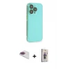 ieg™ iPhone 13 Pro Max Kılıf Siluet Minimal Özel Seri - Siyah Bilvis 3D Cam Ekran Koruyucu + Pers Alüminyum Kamera Lens - GI