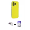 ieg™ iPhone 13 Pro Max Kılıf Siluet Minimal Özel Seri - Siyah Bilvis 5in1 3D Magic Cam Ekran Koruyucu + Pers Alüminyum Kamera Lens - GI