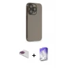 ieg™ iPhone 13 Pro Max Kılıf Siluet Minimal Özel Seri - Siyah Bilvis 5in1 3D Magic Cam Ekran Koruyucu + Pers Alüminyum Kamera Lens - GI