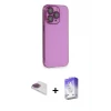 ieg™ iPhone 13 Pro Max Kılıf Siluet Minimal Özel Seri - Siyah Bilvis 5in1 3D Magic Cam Ekran Koruyucu + Pers Alüminyum Kamera Lens - GI