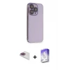 ieg™ iPhone 13 Pro Max Kılıf Siluet Minimal Özel Seri - Siyah Bilvis 5in1 3D Magic Cam Ekran Koruyucu + Pers Alüminyum Kamera Lens - GI