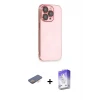 ieg™ iPhone 13 Pro Max Kılıf Siluet Minimal Özel Seri - Siyah Bilvis 5in1 3D Magic Cam Ekran Koruyucu + Renkli Kamera Lens Koruma Cam - TU