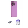 ieg™ iPhone 13 Pro Max Kılıf Siluet Minimal Özel Seri - Siyah Bilvis 5in1 3D Magic Cam Ekran Koruyucu + Renkli Kamera Lens Koruma Cam - TU