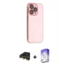 ieg™ iPhone 13 Pro Max Kılıf Siluet Minimal Özel Seri - Siyah Bilvis 5in1 3D Magic Cam Ekran Koruyucu + Raze Metal Kamera Lens - GD