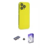 ieg™ iPhone 13 Pro Max Kılıf Siluet Minimal Özel Seri - Siyah Bilvis 5in1 3D Magic Cam Ekran Koruyucu + Renkli Kamera Lens Koruma Cam - TU