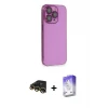 ieg™ iPhone 13 Pro Max Kılıf Siluet Minimal Özel Seri - Siyah Bilvis 5in1 3D Magic Cam Ekran Koruyucu + Raze Metal Kamera Lens - GD