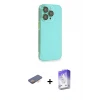ieg™ iPhone 13 Pro Max Kılıf Siluet Minimal Özel Seri - Siyah Bilvis 5in1 3D Magic Cam Ekran Koruyucu + Renkli Kamera Lens Koruma Cam - TU