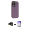 ieg™ iPhone 13 Pro Max Kılıf Siluet Minimal Özel Seri - Siyah Bilvis 5in1 3D Magic Cam Ekran Koruyucu + Raze Metal Kamera Lens - GD