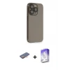 ieg™ iPhone 13 Pro Max Kılıf Siluet Minimal Özel Seri - Siyah Bilvis 5in1 3D Magic Cam Ekran Koruyucu + Renkli Kamera Lens Koruma Cam - TU