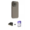 ieg™ iPhone 13 Pro Max Kılıf Siluet Minimal Özel Seri - Siyah Bilvis 5in1 3D Magic Cam Ekran Koruyucu + Raze Metal Kamera Lens - GD
