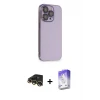 ieg™ iPhone 13 Pro Max Kılıf Siluet Minimal Özel Seri - Siyah Bilvis 5in1 3D Magic Cam Ekran Koruyucu + Raze Metal Kamera Lens - GD