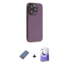 ieg™ iPhone 13 Pro Max Kılıf Siluet Minimal Özel Seri - Siyah Bilvis 5in1 5D Magic Hayalet Cam Ekran Koruyucu + Metal Kamera Lens Koruma Cam - AKYL