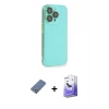 ieg™ iPhone 13 Pro Max Kılıf Siluet Minimal Özel Seri - Siyah Bilvis 5in1 5D Magic Hayalet Cam Ekran Koruyucu + Metal Kamera Lens Koruma Cam - AKYL