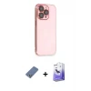 ieg™ iPhone 13 Pro Max Kılıf Siluet Minimal Özel Seri - Siyah Bilvis 5in1 5D Magic Hayalet Cam Ekran Koruyucu + Metal Kamera Lens Koruma Cam - AKYL