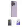 ieg™ iPhone 13 Pro Max Kılıf Siluet Minimal Özel Seri - Siyah Bilvis 5in1 5D Magic Hayalet Cam Ekran Koruyucu + Neon Fosforlu Kamera Lens - YL