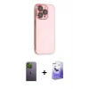 ieg™ iPhone 13 Pro Max Kılıf Siluet Minimal Özel Seri - Siyah Bilvis 5in1 5D Magic Hayalet Cam Ekran Koruyucu + Neon Fosforlu Kamera Lens - YL