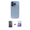 ieg™ iPhone 13 Pro Max Kılıf Siluet Minimal Özel Seri - Siyah Bilvis 5in1 5D Magic Hayalet Cam Ekran Koruyucu + Neon Fosforlu Kamera Lens - YL