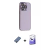 ieg™ iPhone 13 Pro Max Kılıf Siluet Minimal Özel Seri - Siyah Bilvis 5in1 5D Magic Hayalet Cam Ekran Koruyucu + Metal Kamera Lens Koruma Cam - AKYL