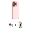 ieg™ iPhone 13 Pro Max Kılıf Siluet Minimal Özel Seri - Siyah Bilvis Hayalet Cam Ekran Koruyucu + Rainbow Kamera Lens Koruma Cam - KI