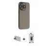 ieg™ iPhone 13 Pro Max Kılıf Siluet Minimal Özel Seri - Siyah Bilvis Hayalet Cam Ekran Koruyucu + Rainbow Kamera Lens Koruma Cam - BZ