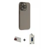 ieg™ iPhone 13 Pro Max Kılıf Siluet Minimal Özel Seri - Siyah Bilvis Hayalet Cam Ekran Koruyucu + Rainbow Kamera Lens Koruma Cam - KI